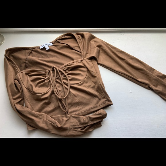 Ruby and Jenna Pretty Garbage Brown Crop Top - Picture 4 of 4